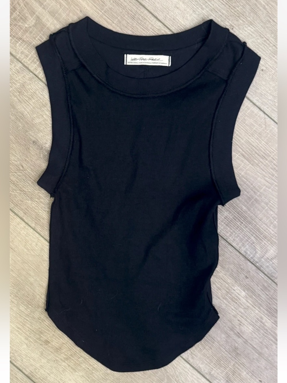 We the Free Black Kate Cotton Rib Tank Top Size Large Brand New Without Tags XL